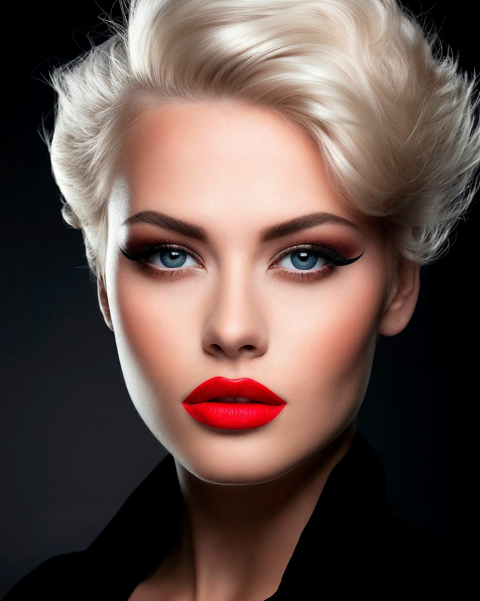 Photographe portrait mode et beauté à Albi — femme blonde aux lèvres rouges