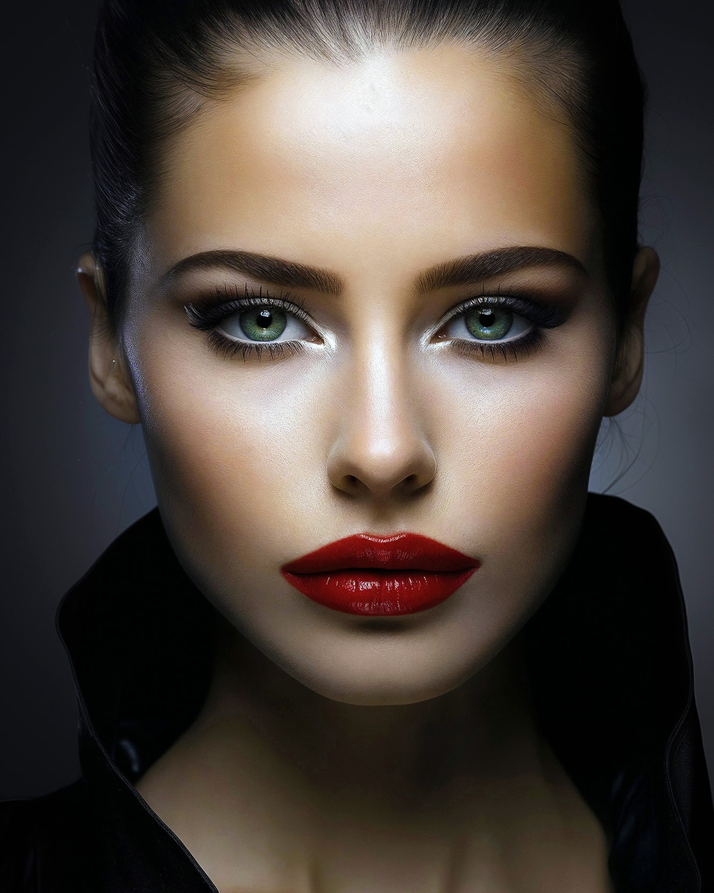 Portrait beauté féminin au chapeau noir réalisé au studio d'Albi