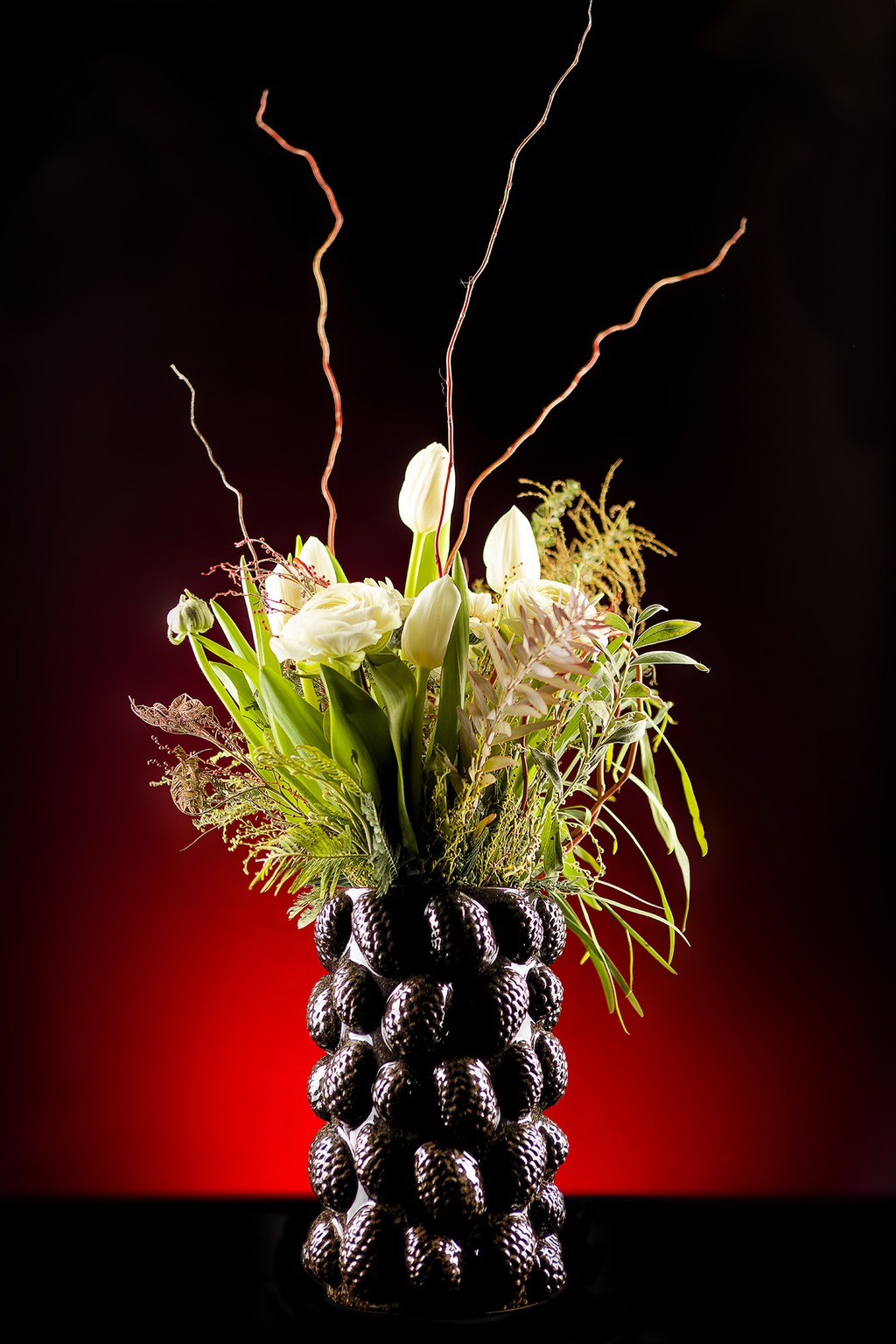 Photographie publicitaire de composition florale et décoration pour marque ou commerce
